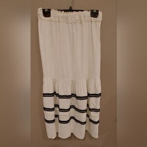 Linen Drop Waist Flair Skirt